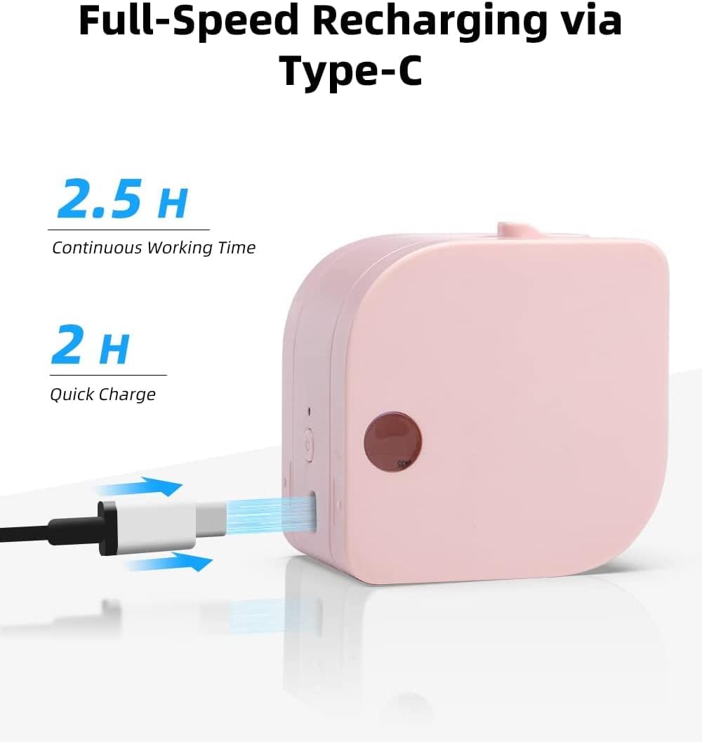 Phomemo P12 PRO Label Maker Machine with Tape, Mini Bluetooth Portable Thermal Labelmaker for Home, Office, Organizing, Kitchen, Wireless Small Label Makers with Multiple Templates, Pink