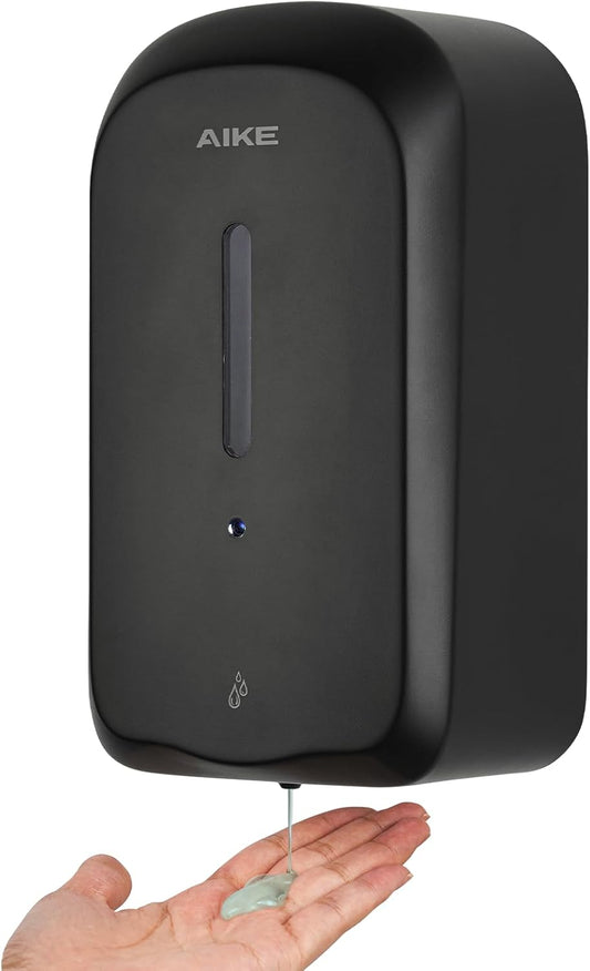 AIKE 33.8oz Automatic Wall Mount Liquid Soap Dispenser with Commercial ABS Construction, Model AK1226S(Black)