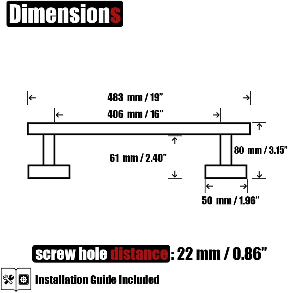 JQK Champagne Bronze Towel Bar, 19 Inch 304 Stainless Steel Thicken 0.8mm Towel Rack Bathroom, Towel Holder Wall Mount, Useable Length 16 Inch, TB110L16-CB