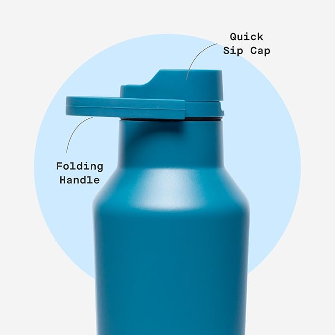 Corkcicle Classic Sport Canteen Insulated Water Bottle - Keeps Beverages Cold 25 Hours - Triple Insulated - Summer Drinkware Gift - Keeps Drinks Ice Cold - Leak-Proof Cap - 32 oz - North Shore