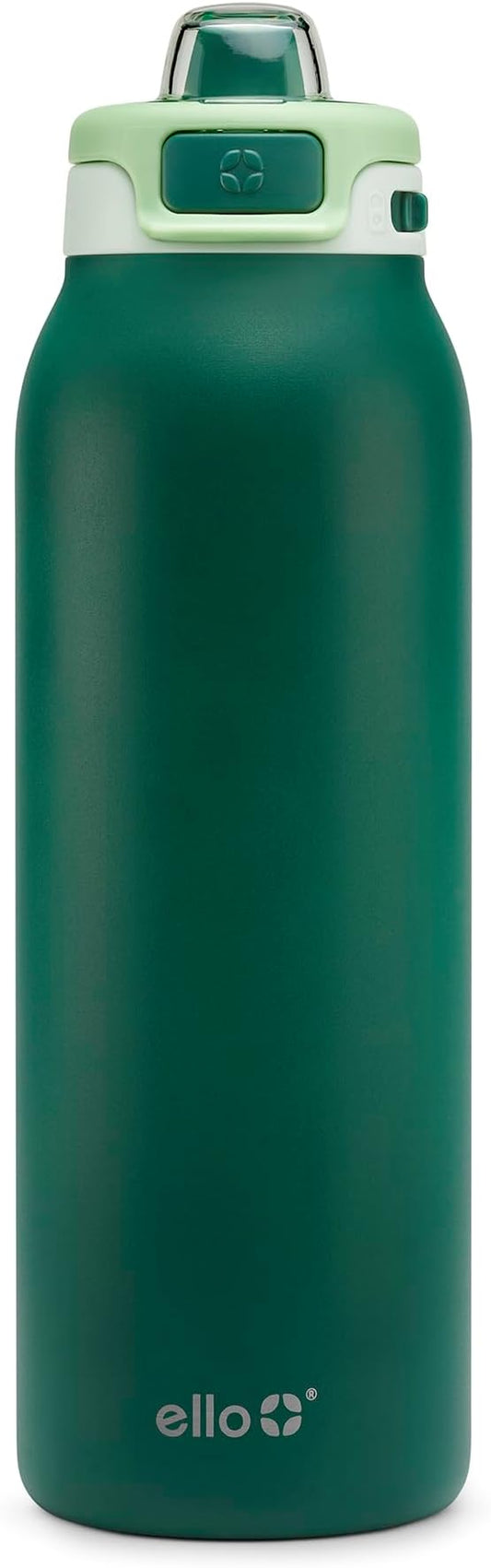 Ello Pop & Fill Stainless Steel Water Bottle with Quick Fill Technology, Double Walled Vacuum Insulated Metal, Leak Proof Locking Lid, Sip & Chug, BPA Free, Holiday Gift for Him Her, 22oz, 32oz, 40oz