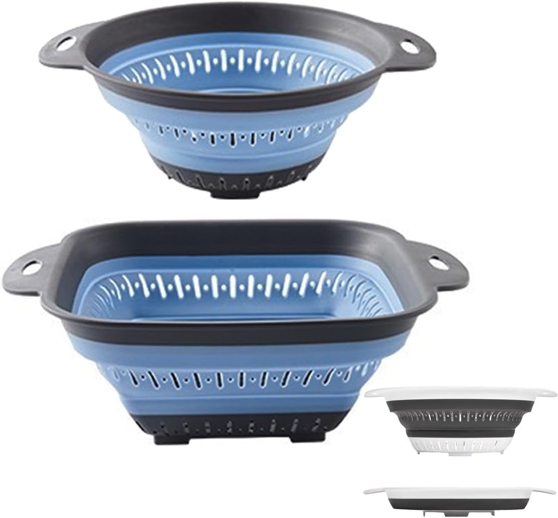 Collapsible Colander and Strainer,Silicone Strainer Colanders & Food Strainers,for Vegetable and Fruit, Kitchen Essentials