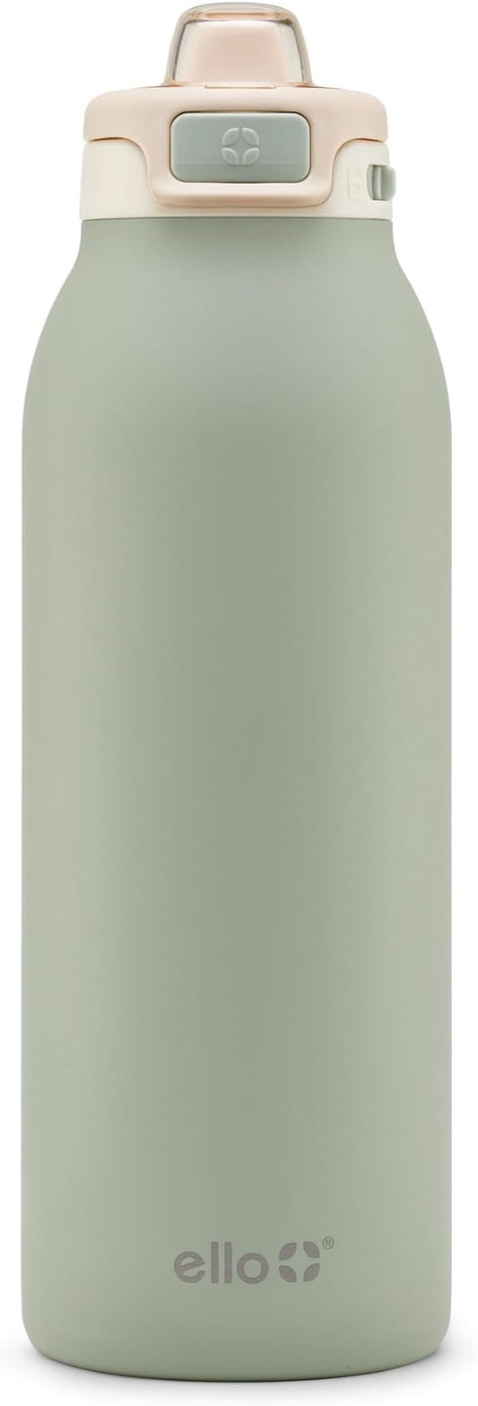 Ello Pop & Fill Stainless Steel Water Bottle with Quick Fill Technology, Double Walled Vacuum Insulated Metal, Leak Proof Locking Lid, Sip & Chug, BPA Free, Holiday Gift for Him Her, 22oz, 32oz, 40oz