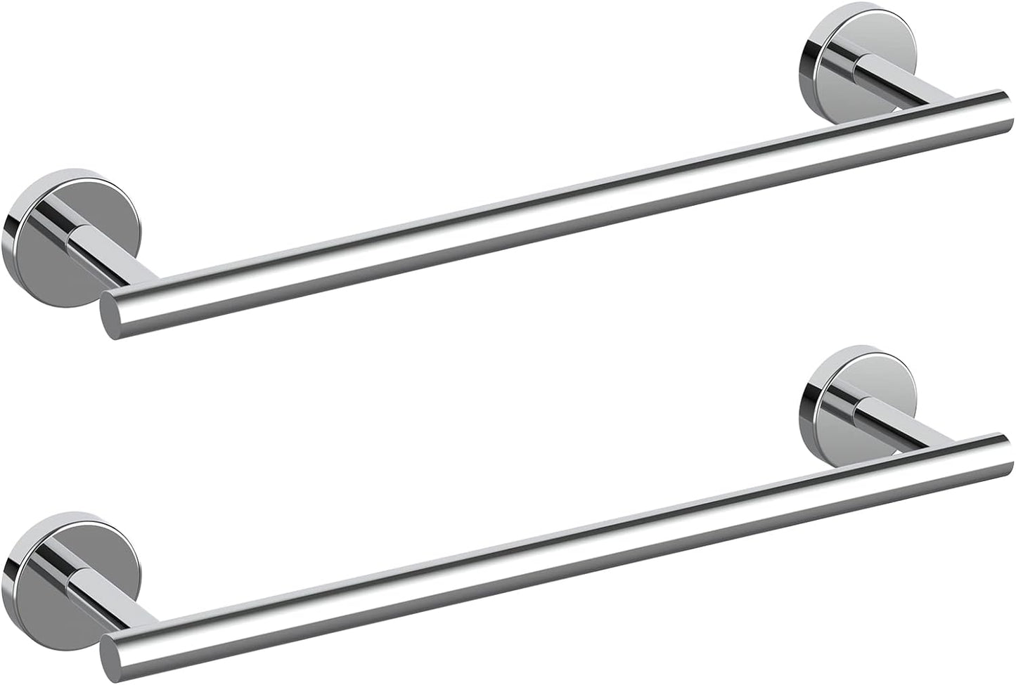Cilee 2 Pieces Polished Chrome Bathroom Towel Bar, 16 Inch Double Towel Racks,Bathroom Towel Holder Hand Towel Bar for Bathroom Stainless Steel Wall Mount