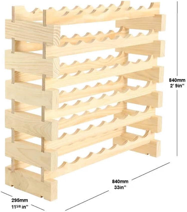48 Bottle Wine Rack Natural Pine