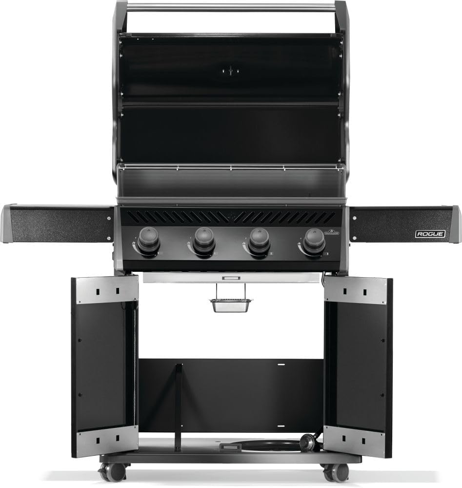 Napoleon Rogue 525 Propane Gas Grill, Black, Durable 4-Burner BBQ