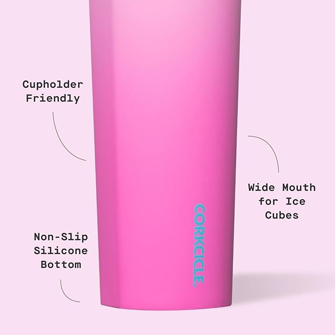 Corkcicle Sport Canteen - Keeps Drinks Cold 25 Hours - Stainless Steel Water Bottle - Triple-Insulated - Spill-Proof - Summer Drinkware Gift - Keeps Drinks Ice Cold - 20 oz - Pink Pop