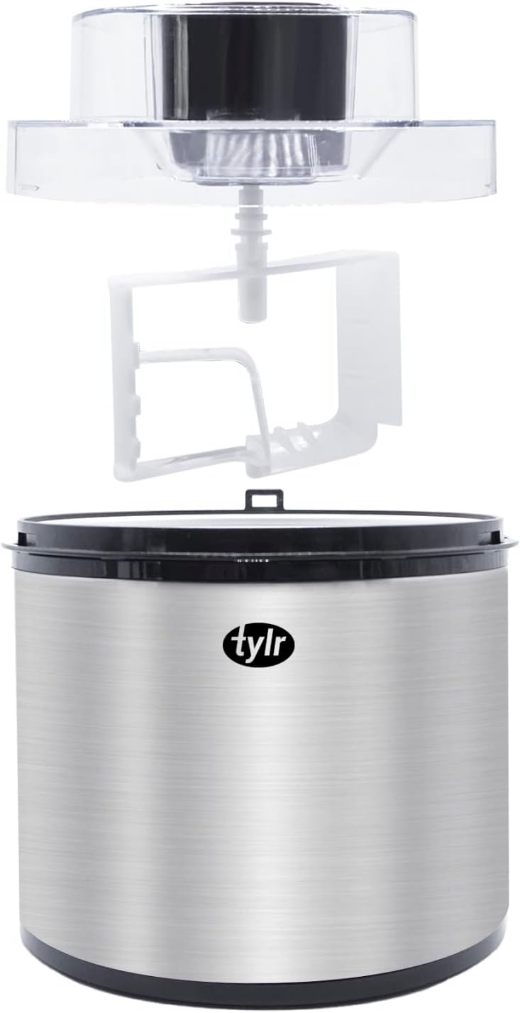 Tylr 2 Quarts Ice Cream Maker, Sorbet, Yogurt, Milkshakes, Smoothie and more, with One Touch program in as little as 20 minutes.