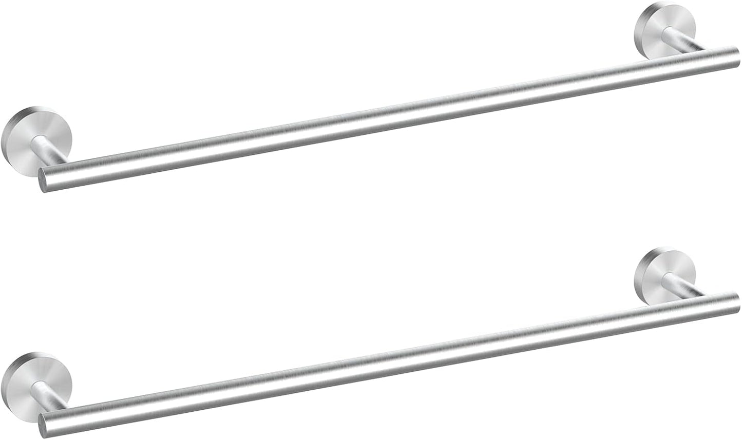 Cilee 2 Pieces Brushed Nickel Bathroom Towel Bar, 24 Inch Double Towel Racks,Bathroom Towel Holder Towel Hanger for Bathroom Stainless Steel Wall Mount