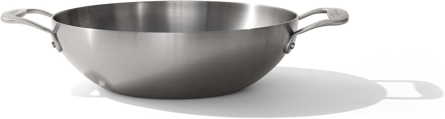 Made In Cookware - 10" Stainless Steel Kadai Pan - 5 Ply Stainless Clad - Professional Cookware - Induction Compatible