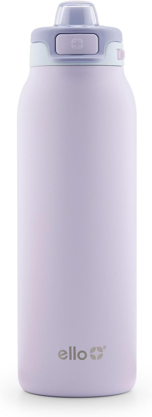Ello Pop & Fill Stainless Steel Water Bottle with Quick Fill Technology, Double Walled Vacuum Insulated Metal, Leak Proof Locking Lid, Sip & Chug, BPA Free, Holiday Gift for Him Her, 22oz, 32oz, 40oz