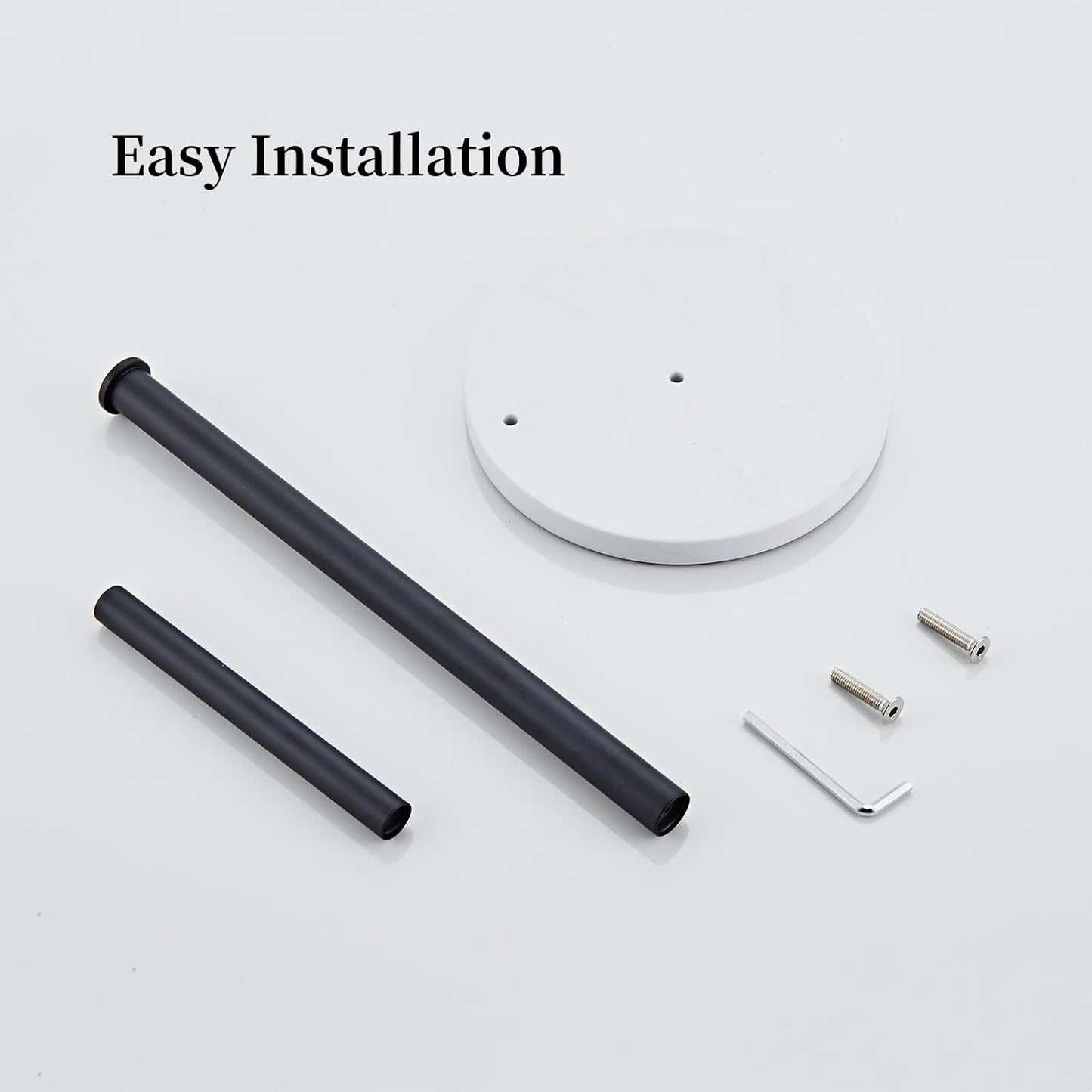 Matte Black Paper Towel Holder,Stainless Steel Paper Towel Holder for Kitchen Roll Organize, Standard or Jumbo-Sized Roll Paper, Countertop Roll Dispenser with Marble Base