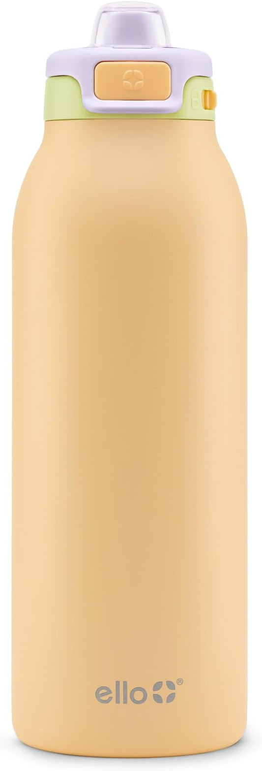 Ello Pop & Fill Stainless Steel Water Bottle with Quick Fill Technology, Double Walled Vacuum Insulated Metal, Leak Proof Locking Lid, Sip & Chug, BPA Free, Holiday Gift for Him Her, 22oz, 32oz, 40oz