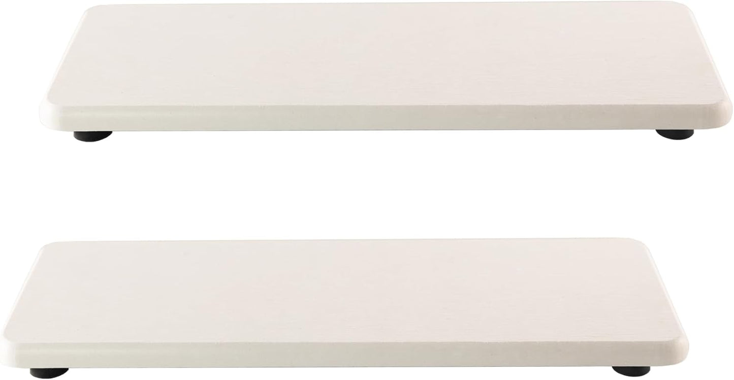 2 Pcs Water Absorbing Stone Trays, Kitchen/Bathroom Sink Soap Dish, Diatomite Tray Used for Hand Soap & Cosmetic Bottles in The Modern Home, 3.15" W x 8.7" L, White