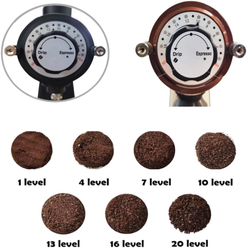 Urbanic 070s Electric Coffee Grinder (110~220v) / flat Titanium burr 60mm / 20 steps can be set (Beige) / (Made in Korea)