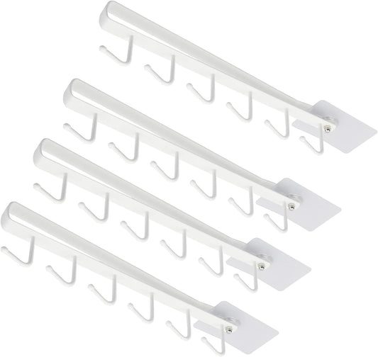 eywlwaar Mug Cups Cabinet Mug Hooks Kitchen Storage Hanging Hooks (4 Pack-White)