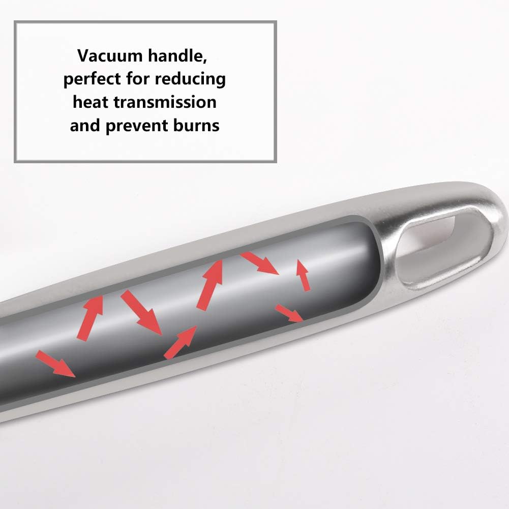 Newness Soup Ladle, [Rustproof, Heat Resistance, Integral Forming] Resilient 304 Stainless Steel Soup Spoon with Vacuum Ergonomic Round Handle, Cooking Spoon for Kitchen, 13.7 Inches