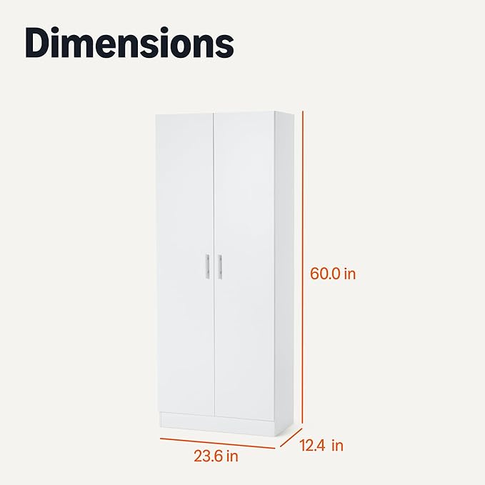 Amazon Basics Storage Cabinet for Kitchen Pantry, White
