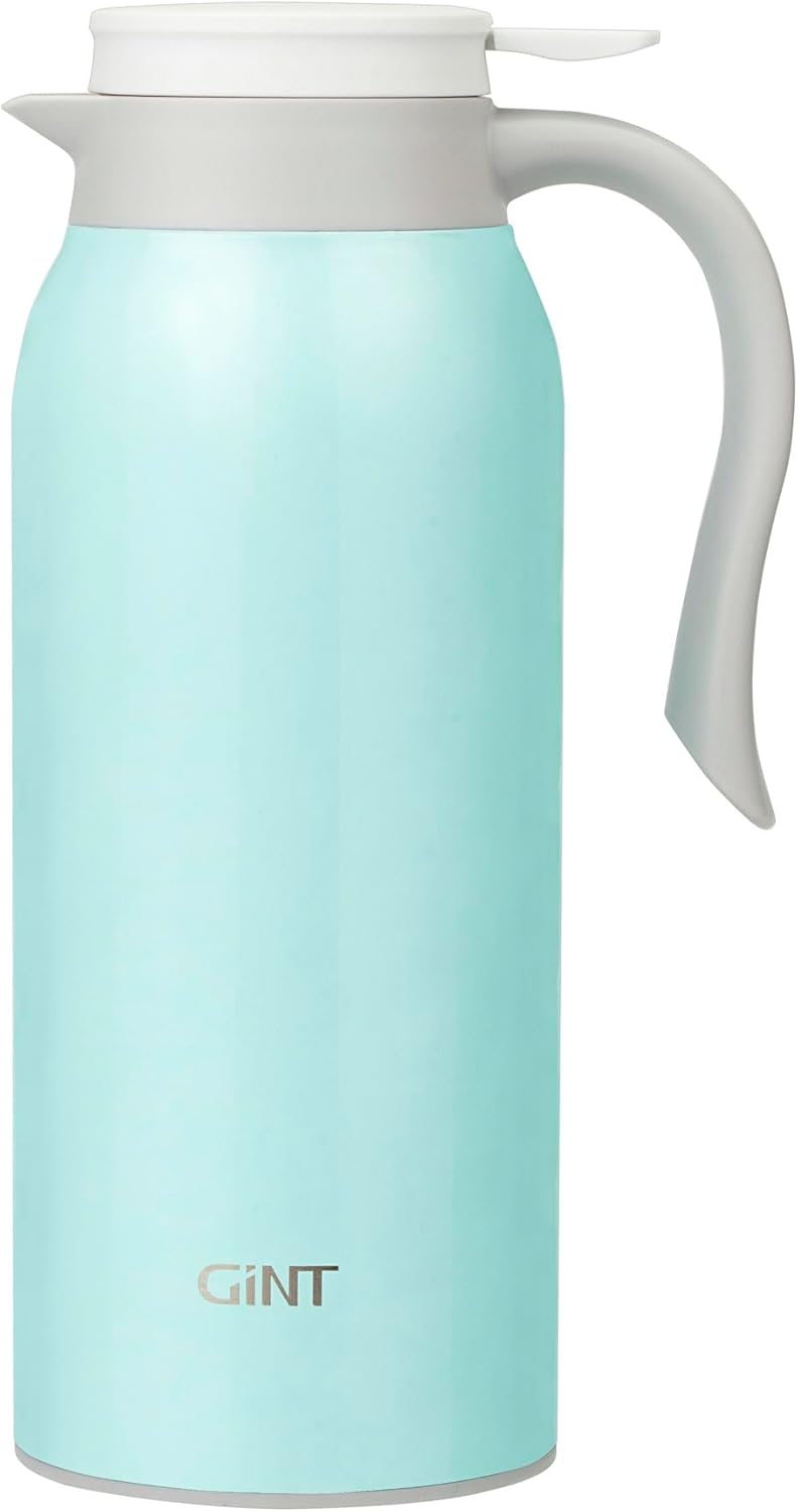GiNT 51 Oz Stainless Steel Thermal Coffee Carafe, Double Walled Vacuum Insulated Flask, 12 Hour Heat Retention, 1.5 Liter Tea, Water, and Coffee Dispenser (Upgraded version Blue)