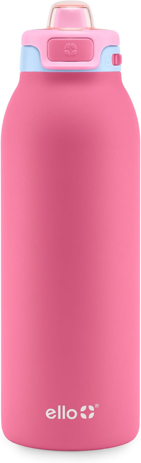 Ello Pop & Fill Stainless Steel Water Bottle with Quick Fill Technology, Double Walled Vacuum Insulated Metal, Leak Proof Locking Lid, Sip & Chug, BPA Free, Holiday Gift for Him Her, 22oz, 32oz, 40oz