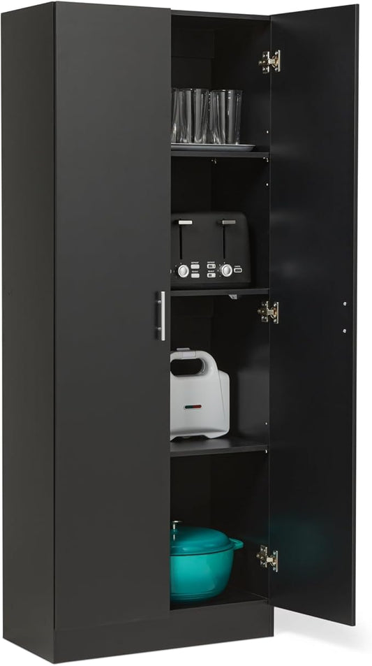 Amazon Basics Storage Cabinet for Kitchen Pantry, Black