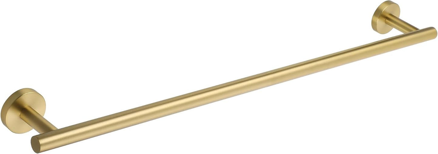 SAYAYO Towel Racks for Bathroom, 24 Inch Towel Bar Brushed Gold, Towel Rod Towel Holder Wall Mount SUS304 Stainless Steel (26 Inch Total Length)