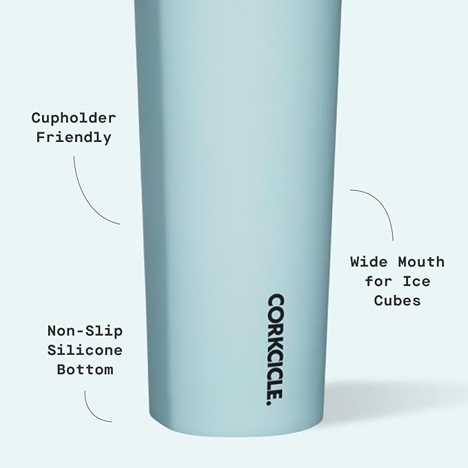 Corkcicle Sport Canteen - Keeps Drinks Cold 25 Hours - Stainless Steel Water Bottle - Triple-Insulated - Spill-Proof - Summer Drinkware Gift - Keeps Drinks Ice Cold - 32 oz - Powder Blue
