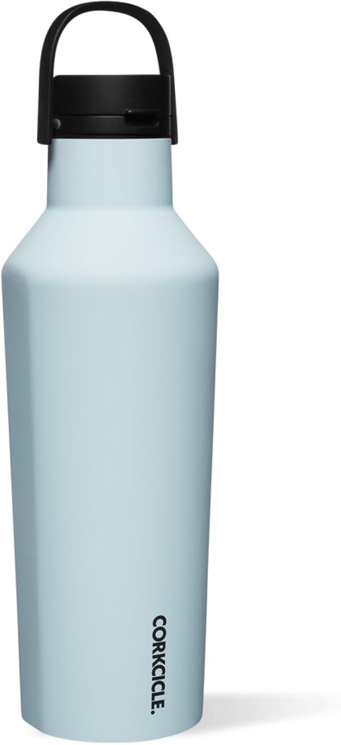 Corkcicle Sport Canteen - Keeps Drinks Cold 25 Hours - Stainless Steel Water Bottle - Triple-Insulated - Spill-Proof - Summer Drinkware Gift - Keeps Drinks Ice Cold - 32 oz - Powder Blue