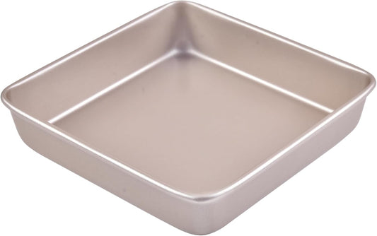 9x9 Baking Pan, 9 inch Brownie Pan, 9'' Square Cake Pan, Nonstick Carbon Steel, Shallow Dish Bakeware for Oven Baking (Champagne Gold)