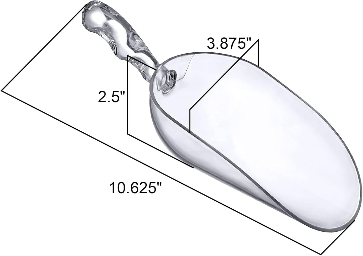 Amazing Abby - Elsa - 24-Ounce Plastic Ice Scoops (Set of 4), Plastic Utility Scoops, BPA-Free, Food-Grade, Shatter-Proof, Good for Kitchen and Restaurant, Perfect for Home and Commercial Use