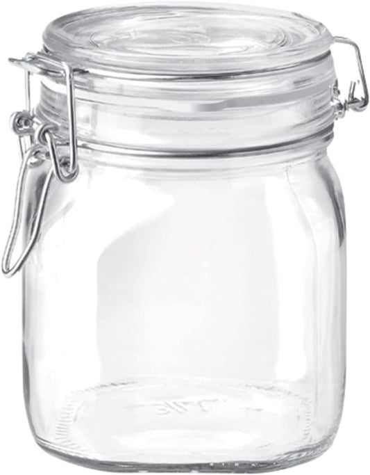 Bormioli Rocco SYNCHKG114546 Fido Clear Glass Jar with 85 mm Gasket , 0.75 Liter (Pack of 2)
