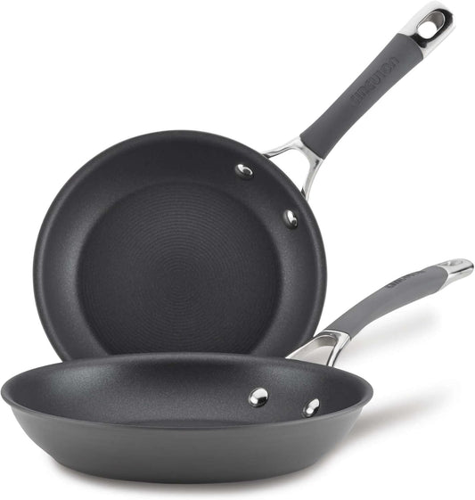 Circulon 83905 Radiance [hard anodized] Nonstick Frying pan set / Skillet Set - 8.5 Inch and 10 Inch, Gray