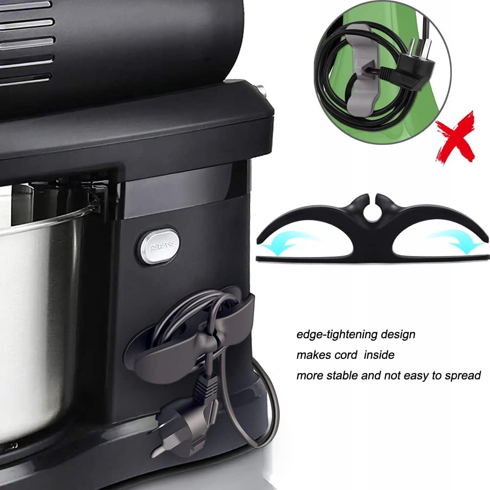 Cord Organizer for Appliances, 4PCS Kitchen Appliance Cord Winder Cable Organizer, Cord Holder Cord Wrapper for Appliances Stick on Pressure Cooker, Mixer, Blender, Coffee Maker, Air Fryer