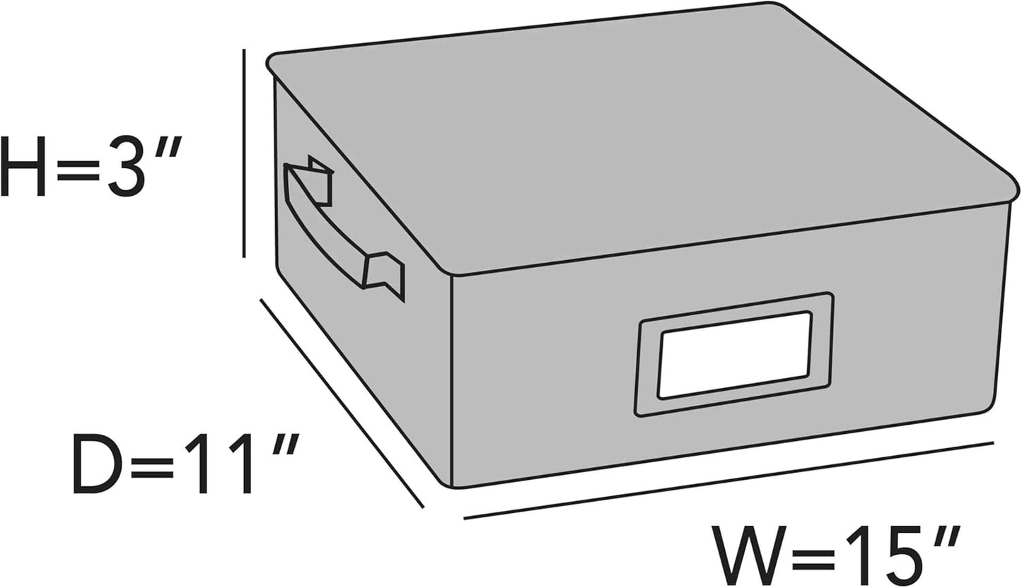 Covermates Keepsakes Flatware Storage Box - Stackable - Reinforced Handles - China Storage, Brown Heather