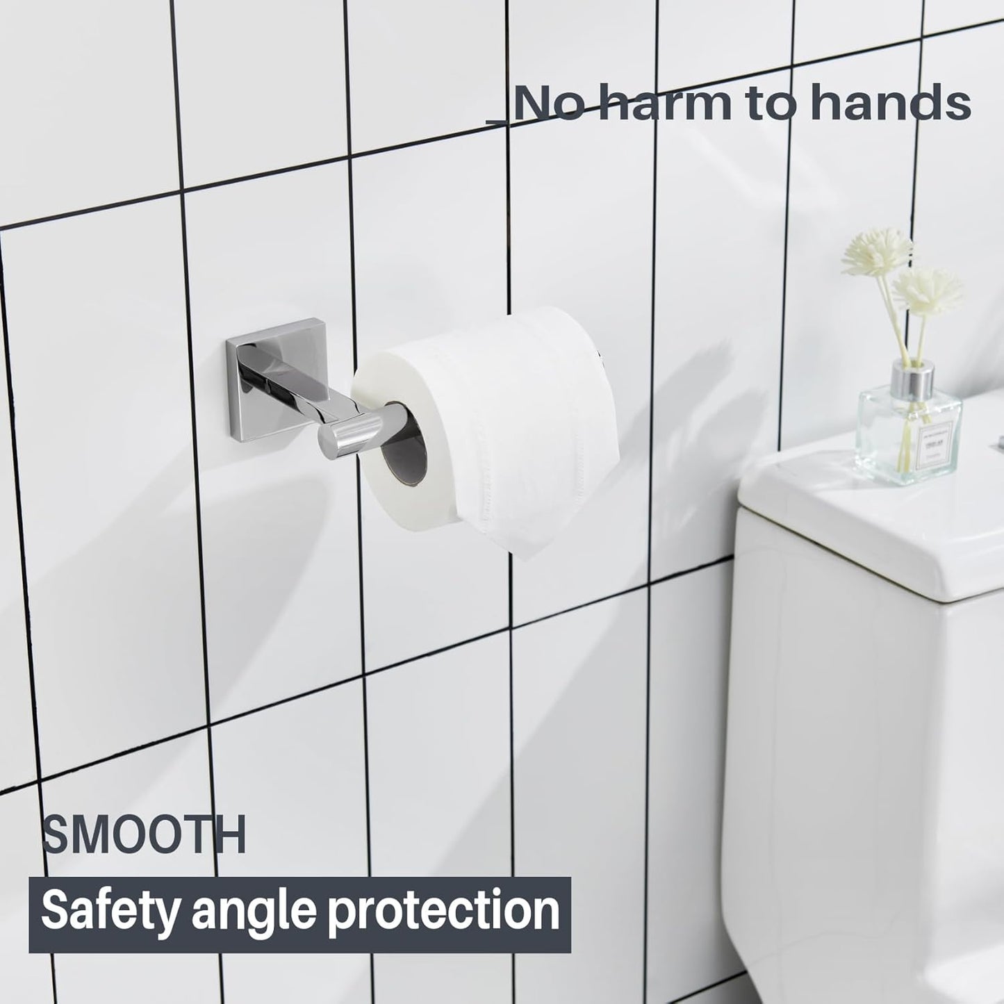 KOKOSIRI Toilet Paper Holder for Bathroom Toilet Roll Holder Hold Mega Rolls Wall Mounted, Polished Chrome Stainless Steel 2 Pack, B2008CH-P2