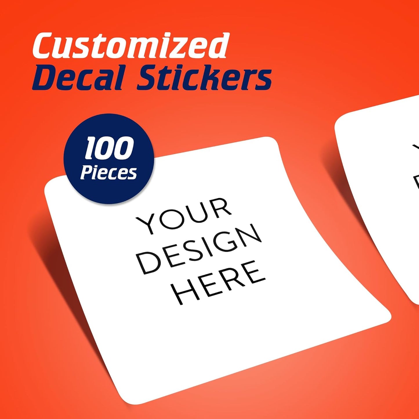 5-1000 Custom Vinyl Stickers - Upload Your own Image, Text, Design, Logo - Personalized Logo Labels for Handmade, Packaging, Bottle, Jars, Candle, Brand Stickers (White, 1.5x1.5 Square)