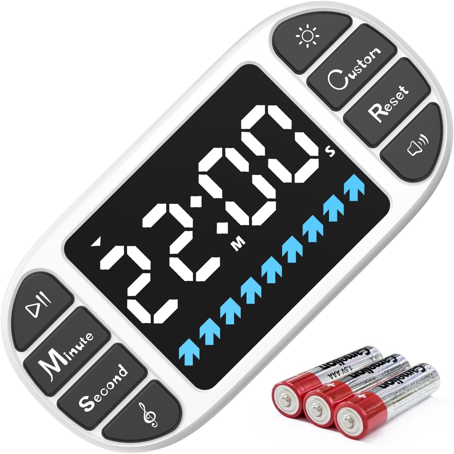 DOOMAY Digital Kitchen Visual Timer: 3.6'' Large LED Display, Magnetic, 3 Brightness, 4 Alarms and Volume, Memory Function, Countdown Count up for Cooking, Classroom, Home Gym, AAA Battery Included