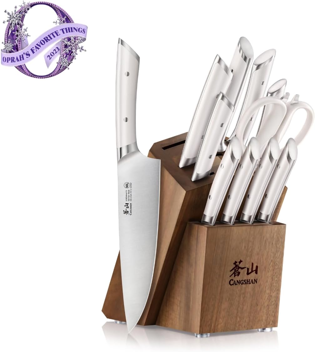 Cangshan HELENA Series German Steel Forged Knife Block Set (12-Piece, White), Oprah's Favorite Things 2023