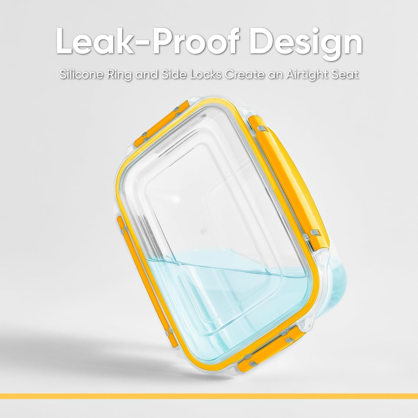 Superio Plastic Food Storage Containers with Airtight Lids, 4 Pack- 80 Oz, BPA Free, Leakproof, Stackable, Microwave, Dishwasher, Freezer Safe, Yellow