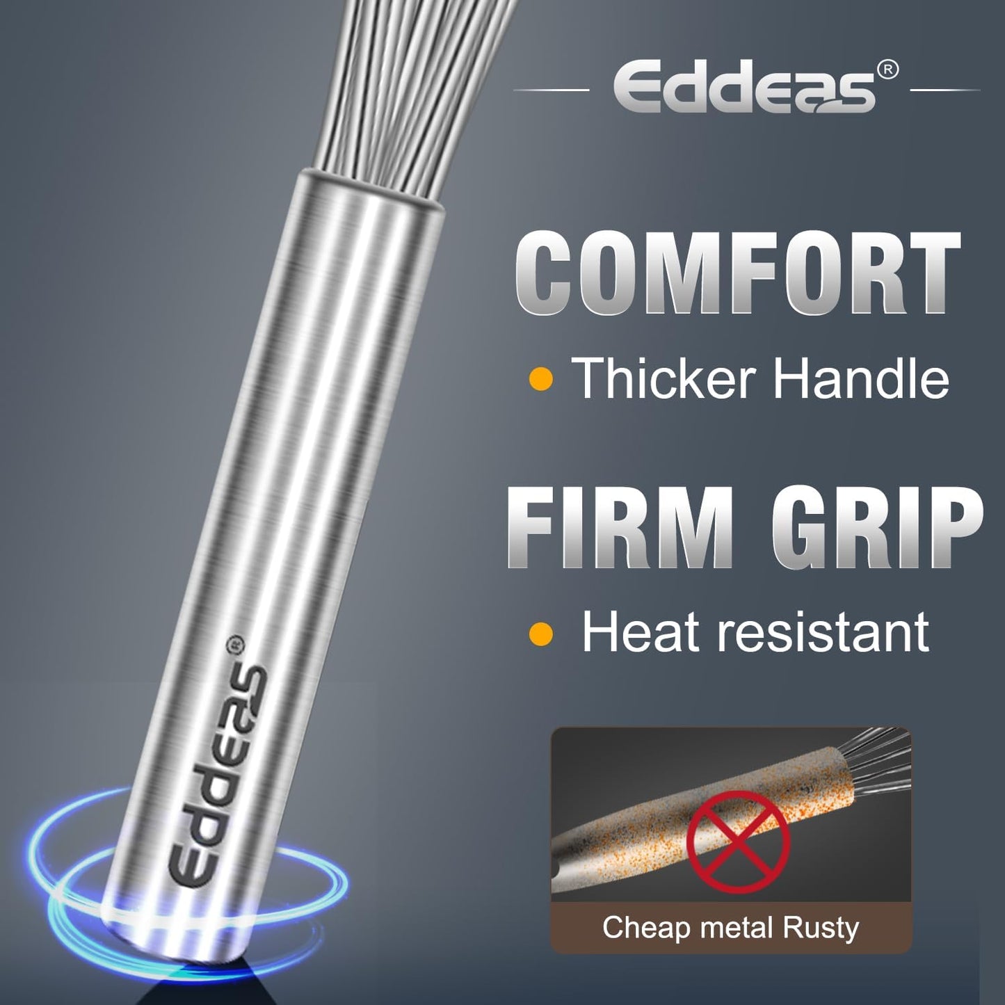 17in Large Whisk,Heavy Duty whisk, Stainless Steel whisk Suitable for Mixing Thick batter, Dry Ingredients and Seasonings.Accessories for professional commercial kitchens.