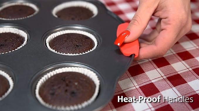 Baking Pan Set, 15 Piece Premium Baking Set, Nonstick Bakeware Sets BPA Free, Cookie Sheets for Baking Nonstick Set, Steel Baking Sheets for Oven with Muffin Pan, Cake Pan & Black Kitchen Utensils