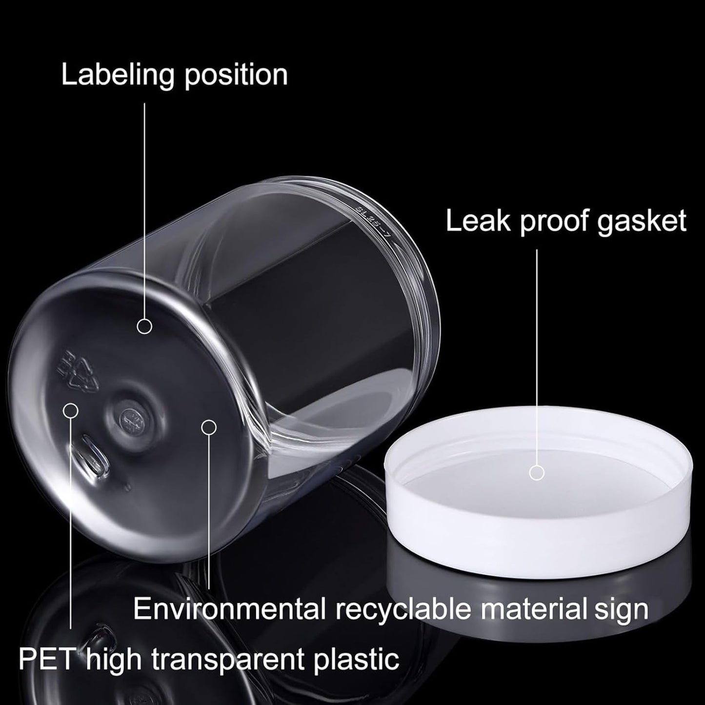 SATINIOR 6 Pack 10 oz Plastic Jars Containers with Lids Wide-mouth Refillable Leakproof Reusable Round Empty Jars for Travel Cosmetic Dry Food Spice Candy Cookie Home Kitchen Organizing(White)