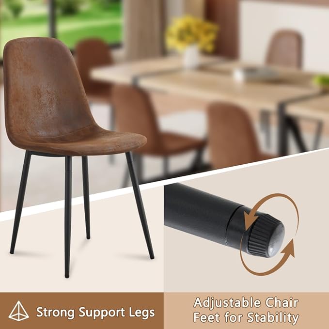 86.6" Dining Table Set for 6, Modern 7 Piece Wood Kitchen Table and Chairs Set, Rectangle Dining Room Table with 6 Upholstered Suede Chairs, Ideal for Apartment, Kitchen, Dining Room