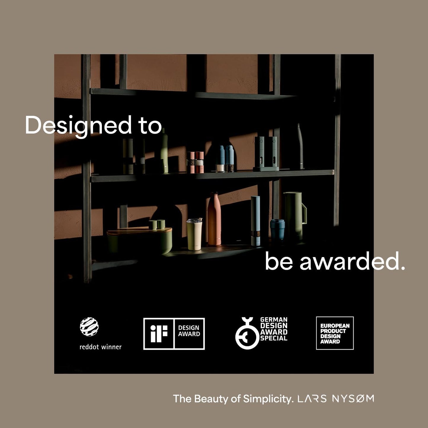 LARS NYSØM Bread Box I Metal Box with linen bag for long lasting freshness I Bread Bin with bamboo lid usable as cutting board I 14.2x7.5x5.1 In (Stone Blue)