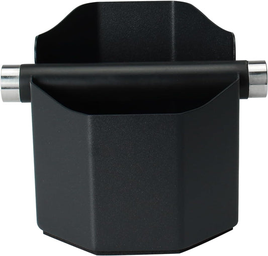 DIBTSA Espresso Knock Box, with Removable Knock Bar and Non-Slip Rubber Base, Espresso Accessory, Stainless Steel, Black, Large
