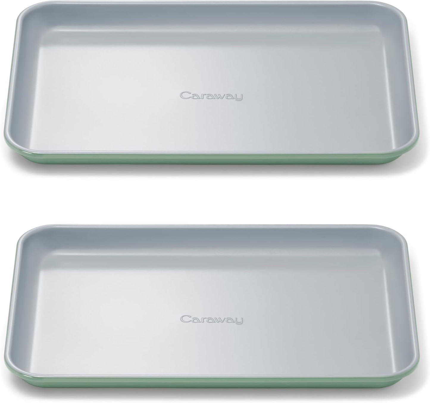 Caraway Nonstick Ceramic Small Baking Sheet Duo (9x13”) – Non-Toxic, PTFE & PFOA Free – Oven Safe – Aluminized Steel Core – Mini Sheet Pan for Baking, Roasting & More - Sage