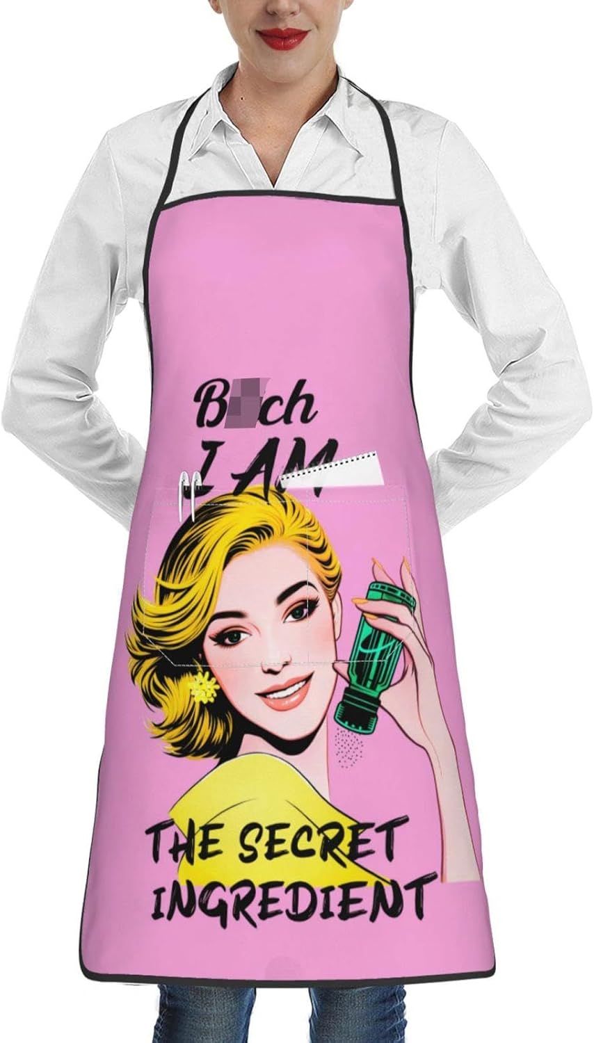 Women Men Bib Aprons Chef Cooking Aprons with Pockets for Kitchen Cooking BBQ Baking Grilling