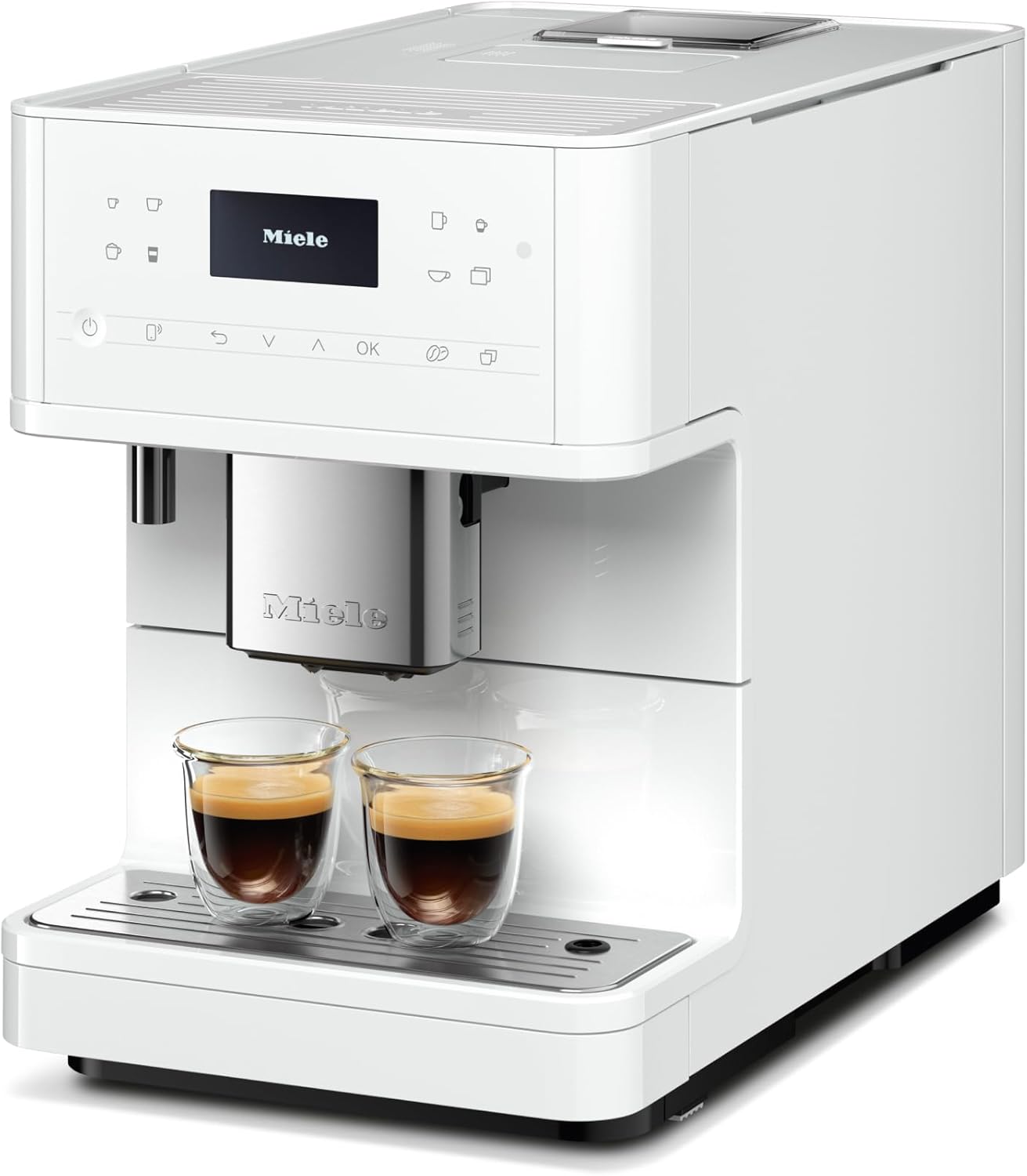 Miele CM 6160 MilkPerfection Automatic Coffee Machine - OneTouch for Two, AromaticSystem, 4 individual profiles, DoubleShot, WiFi-compatible, LED lighting, easy cleaning, in Lotus White