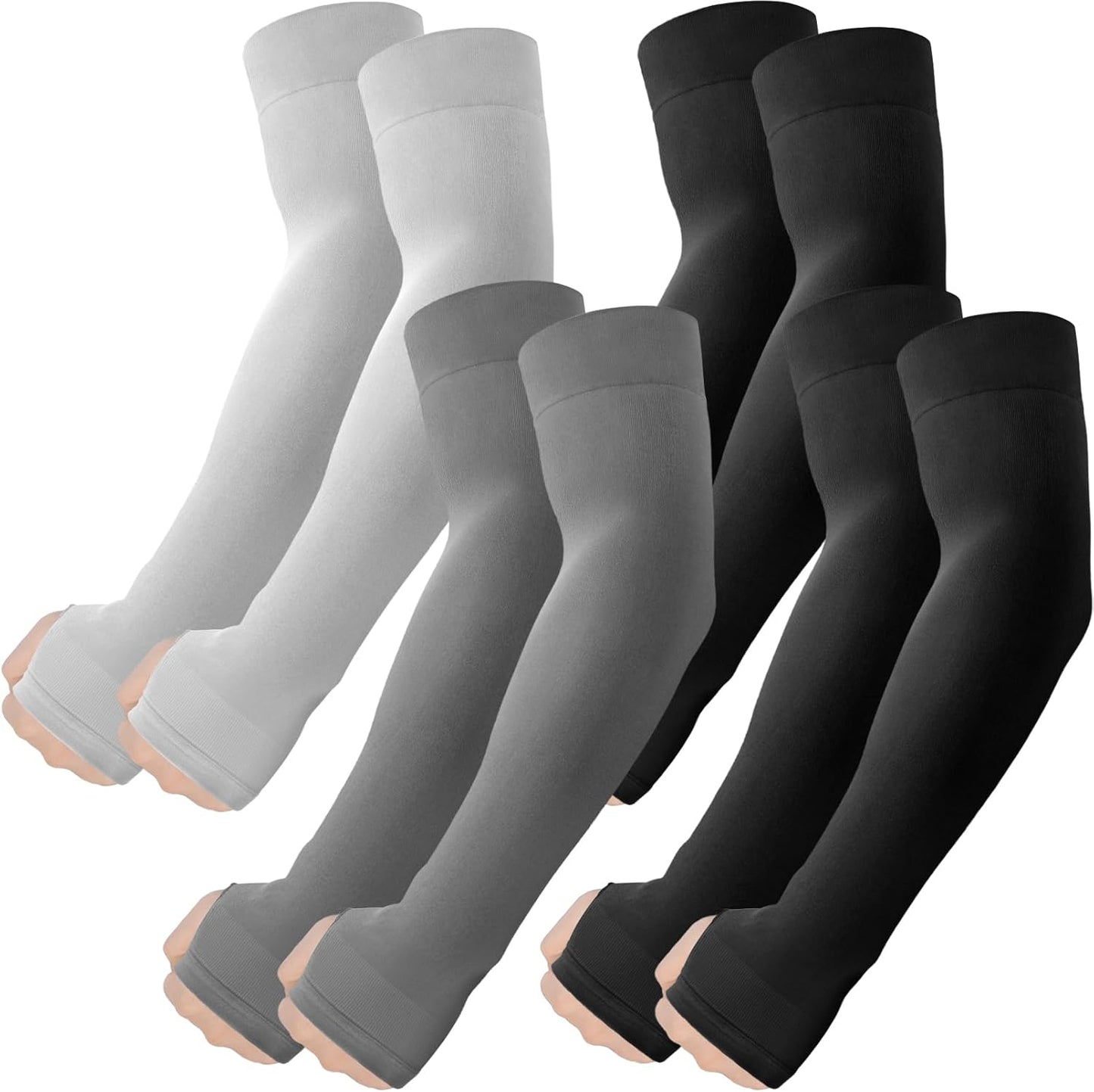 Arm Sleeves with Thumb Hole, Cooling UV Protection Compression Tattoo Cover Up for Men/Women