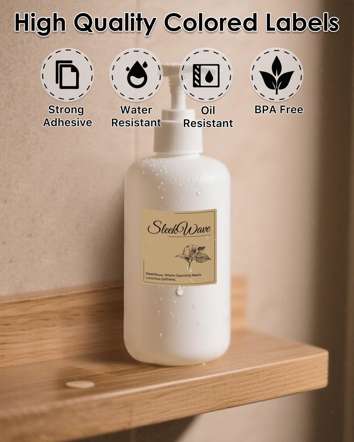 iEager Brown Square Thermal Label Stickers, 2"x2" Self-Adhesive Square Direct Thermal Labels with Perforation Line, 500 Sheets/Roll